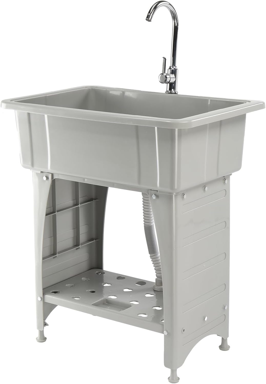VINGLI 20-Gallon Utility Sink Laundry Tub for Washing Room, Freestanding Utility Sink with...