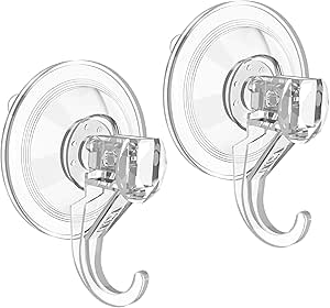 VIS'V Suction Wreath Hanger, Heavy Duty, 22 LB, Large, Clear, 2 Pcs | Removable and...