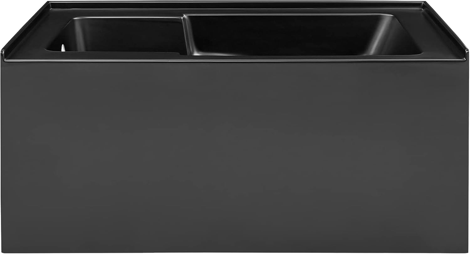Voltaire 54" x 30" Left-Hand Drain Alcove Bathtub with Apron in Matte Black