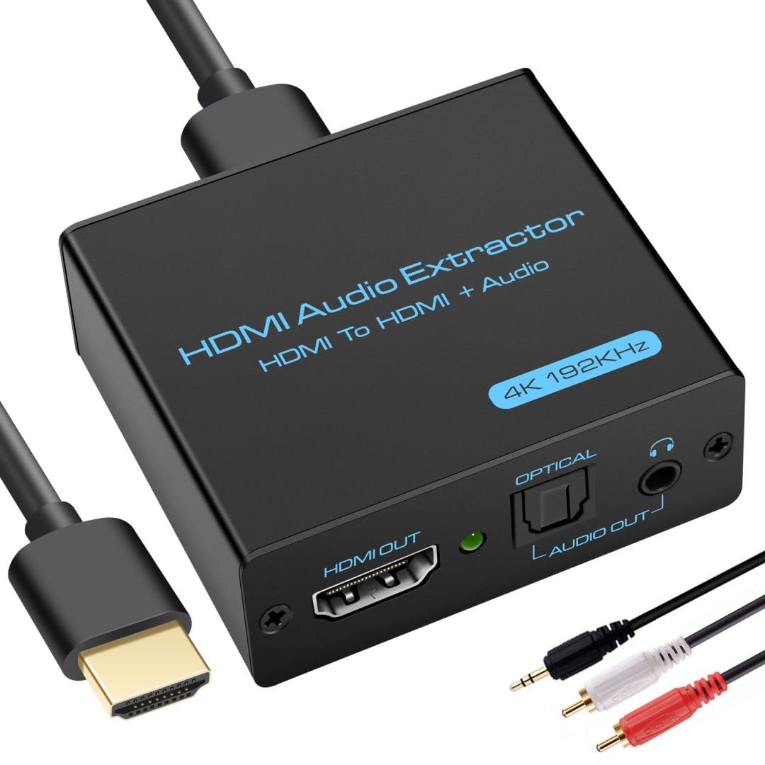 VPFET HDMI Audio Extractor 4K HDMI to Optical 3.5mm AUX Audio Adapter Splitter Converter...