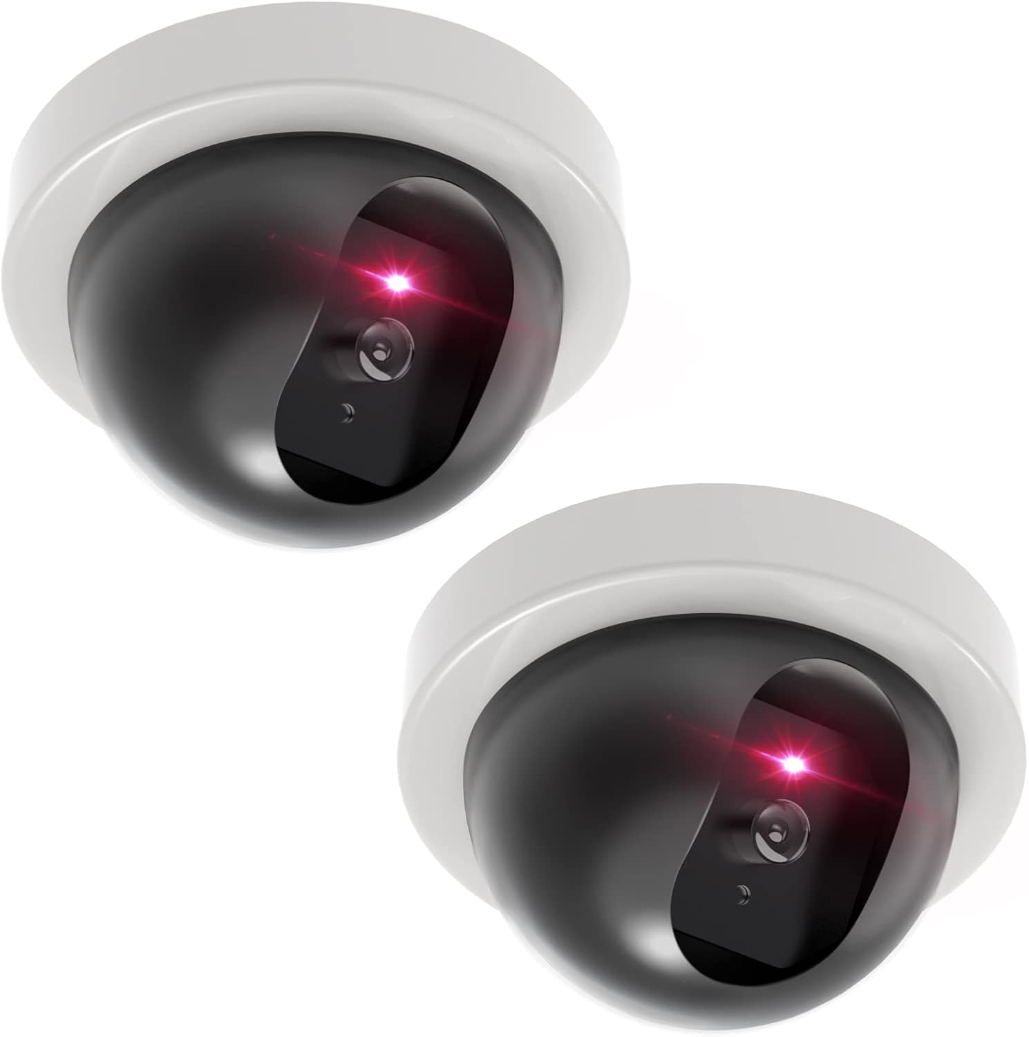 WALI Dummy Fake Security CCTV Dome Camera with Flashing Red LED Light with Security Alert...