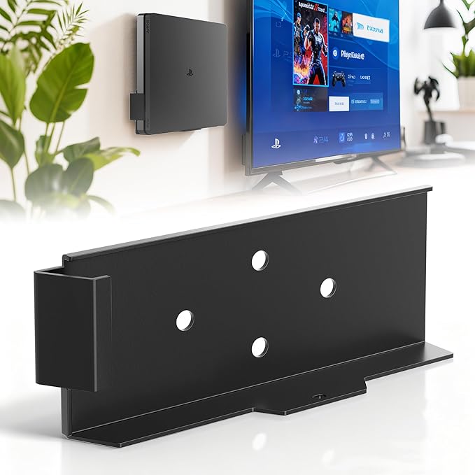 Wall Mount for PS4 Slim with Advanced Cooling,Vertical Wall Mount for PS4, Space-Saving...