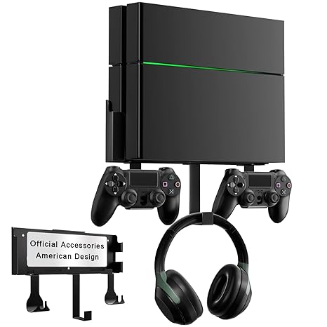 Wall Mount for PS4, Stealth Wall Mount for PS4 Original (Old Model), with Detachable 2...