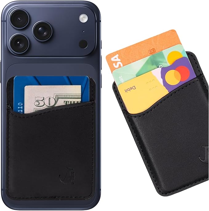 Wallaroo Premium Leather Cell Phone Wallet Stick On - Android and iPhone Wallet and Card...