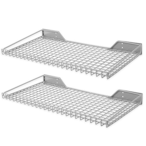 Wallmaster Heavy Duty Garage Wall Shelving 2 Pack 23.6"x11.8" Metal Wire Shelves Wall Mount...