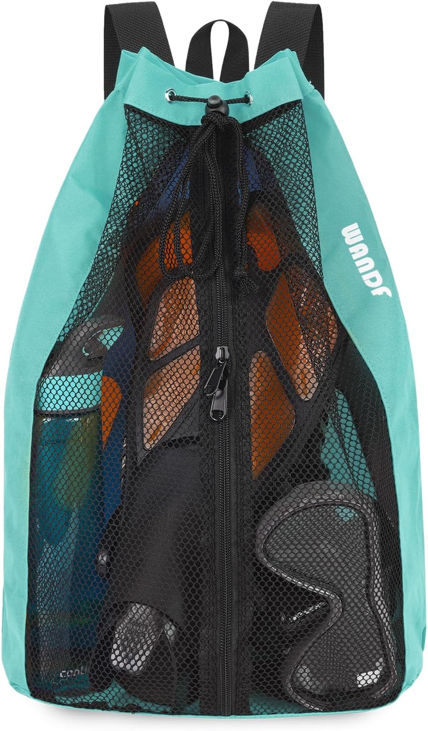 WANDF Swim Bag Mesh Drawstring Backpack Beach Backpack for Swimming, Gym, and Workout Gear