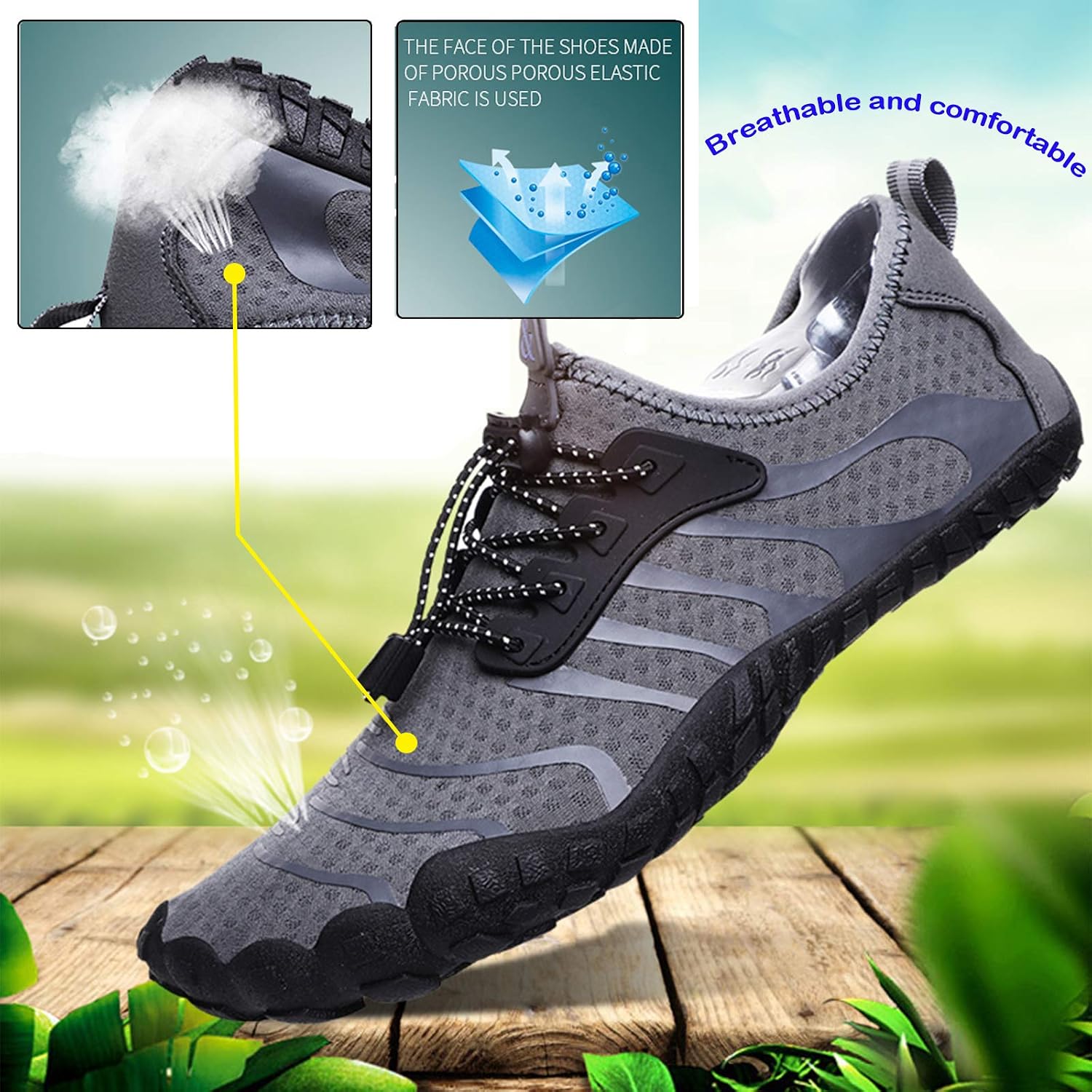 Water Shoes Mens Women Barefoot Shoes Quick Dry Aqua Outdoor Sports for Swim Pool Beach Surf... image