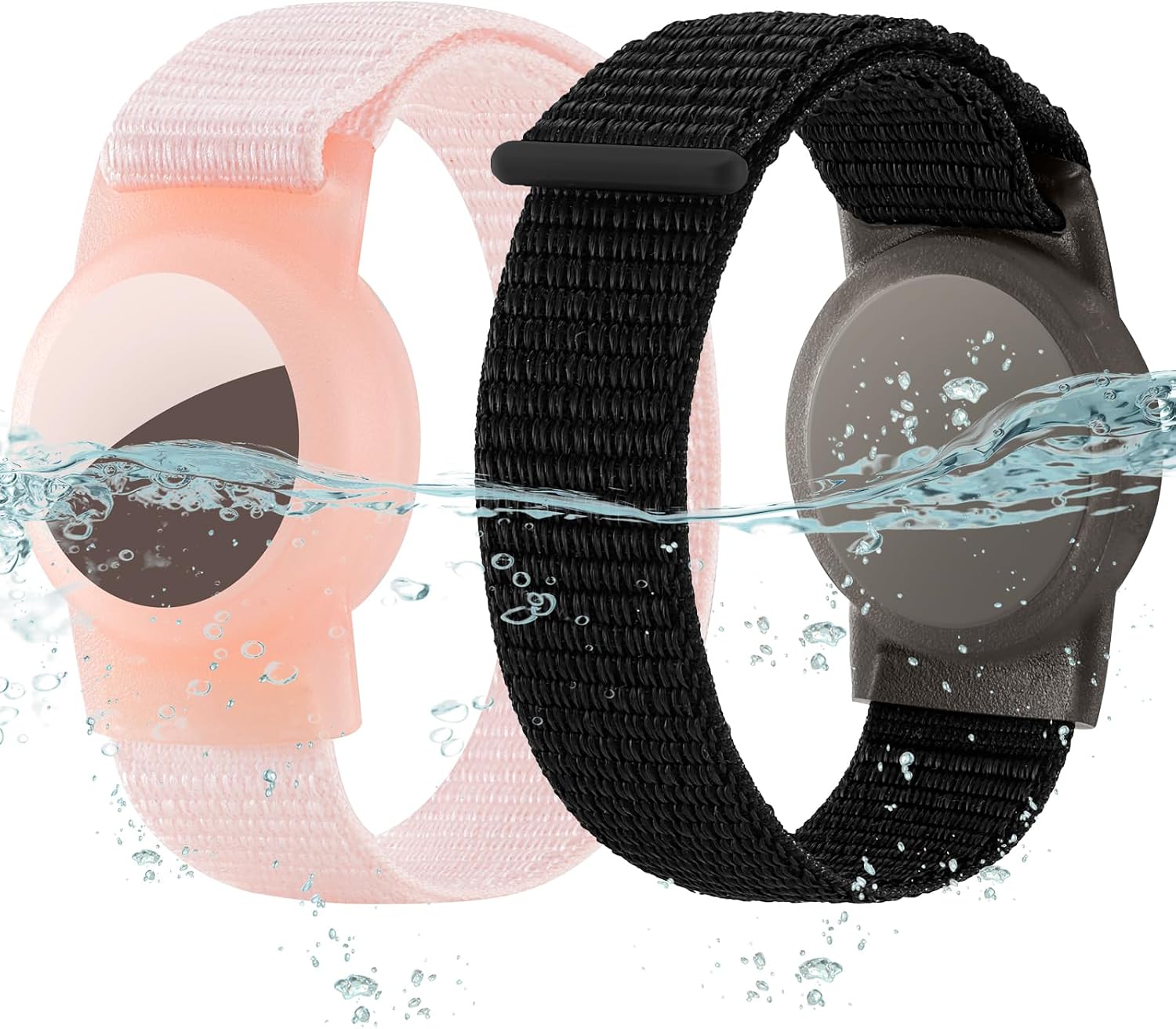 Waterproof Bracelet for Airtag (Gen 1 & 2) Kids 2 Pack, Soft Nylon Hidden Air Tag Wristband...