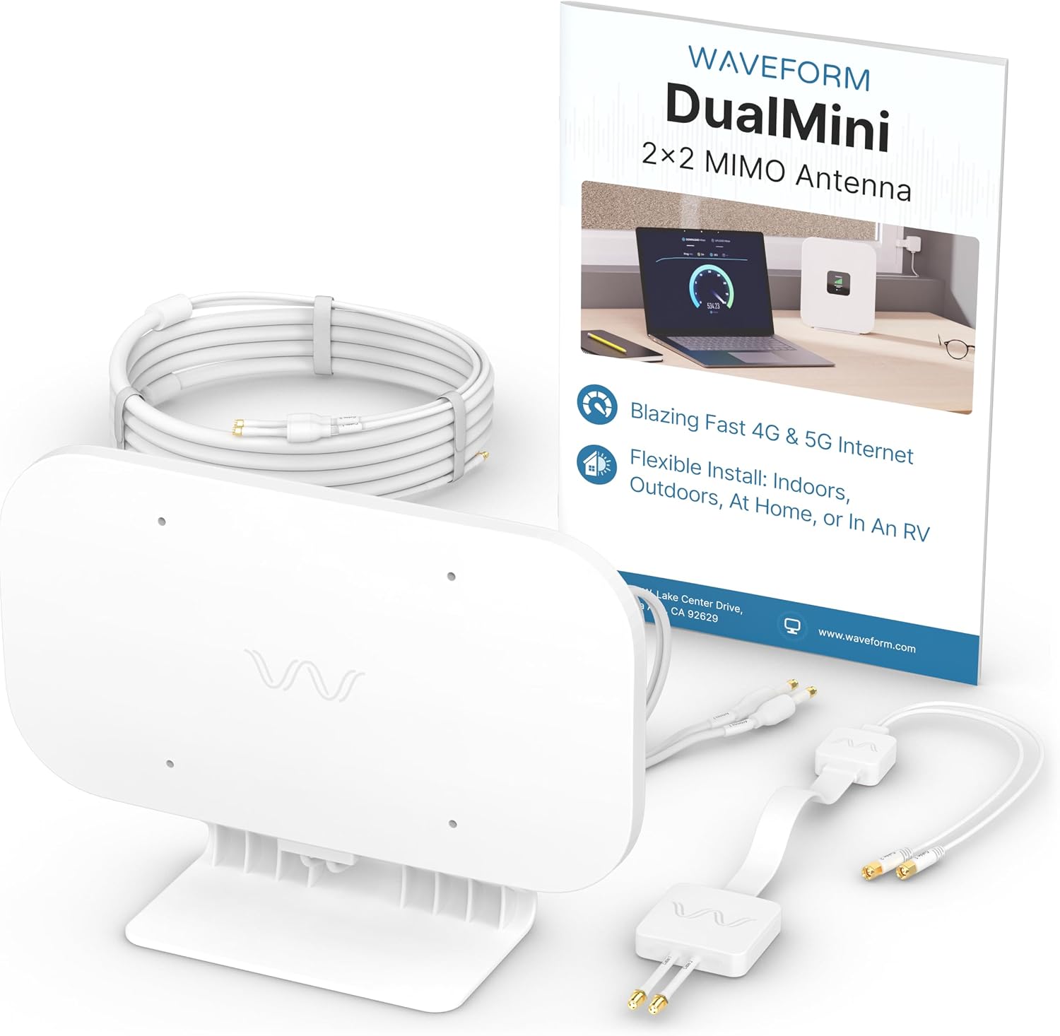 Waveform DualMini: Low-Profile 2x2 MIMO Window Antenna Kit | Omnidirectional 4G/5G Routers &...