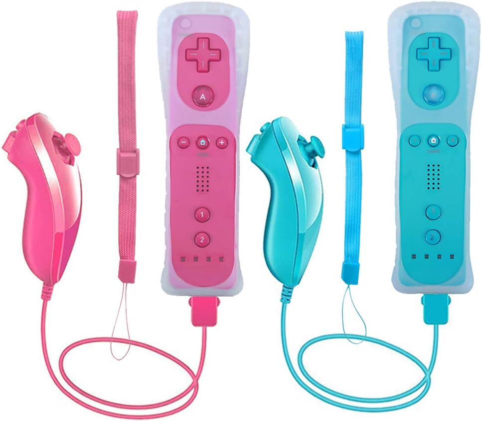 Wii Remote Controller, 2 Packs Upgrade Wireless Controller Compatible with Wii Wii U...