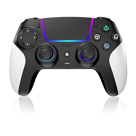 Wireless Controller for PS5 with RGB LED,TURBO, Dual Vibration, 6 Axis Gyro Sensor...