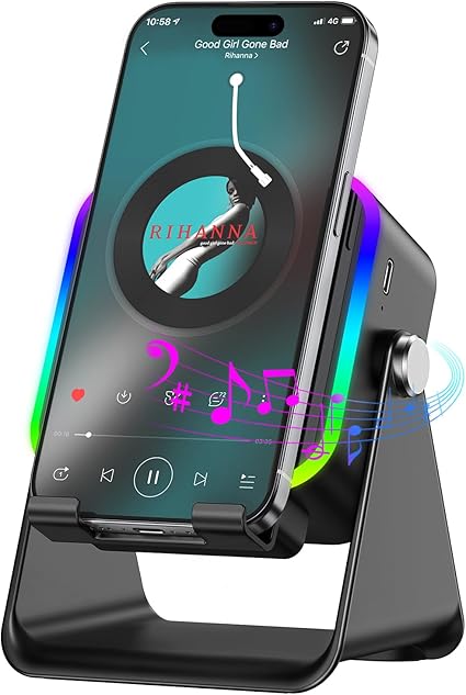 Wireless Induction Speaker 5-in-1 Bluetooth Speaker with Phone Stand,Stereo Sound, 3500mAh...