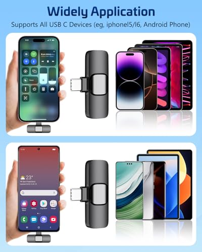 Wireless Lavalier Lapel Microphone for iPhone β Mini Bluetooth Mic with Reverb, Portable... image