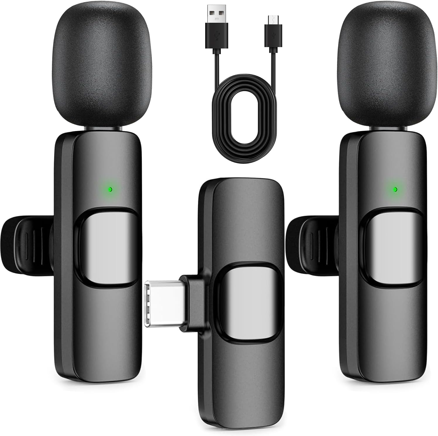 Wireless Lavalier Lapel Microphone for iPhone – Mini Bluetooth Mic with Reverb, Portable...