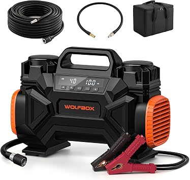 WOLFBOX HyperFlow60D 12V Portable Air Compressor, 60-Minute Runtime Offroad Air Compressor... image