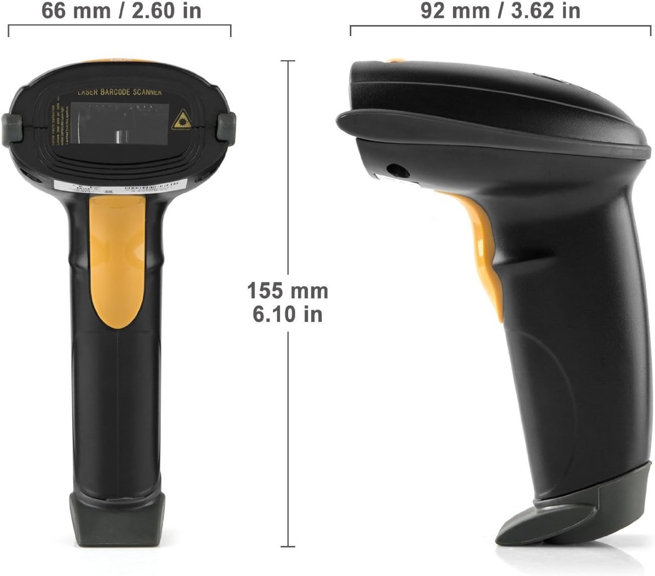 WoneNice USB Laser Barcode Scanner Wired Handheld Bar Code Scanner Reader Black image