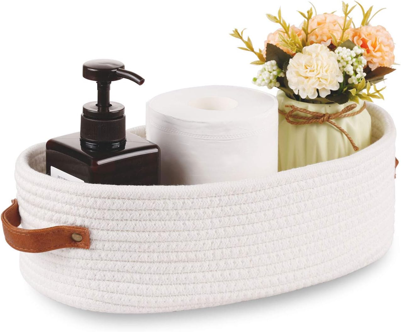 Woven Storage Basket for Toilet Tank Top,Farmhouse Home Decor Organizing Baskets for...