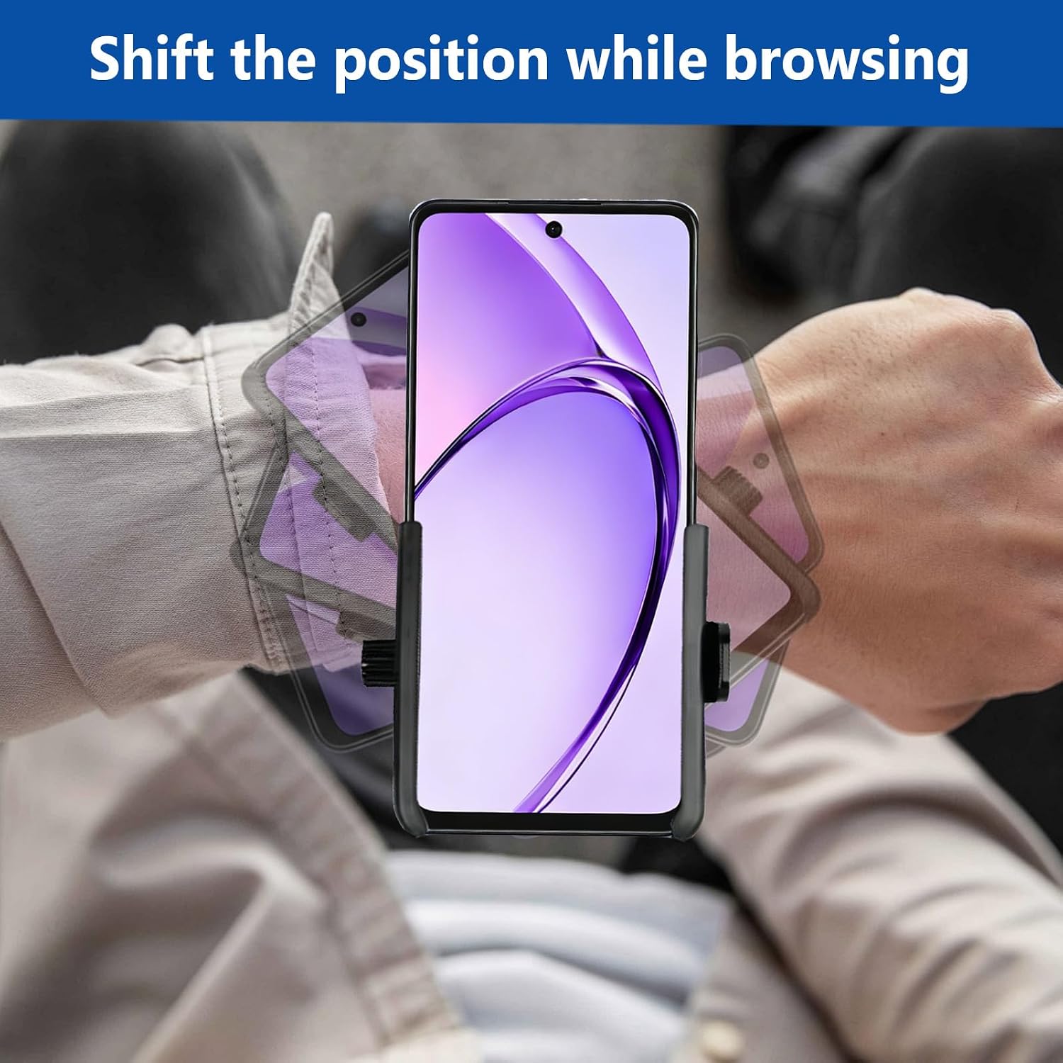 Wristband Phone Holder, No Screen Blocking, 360° Rotating Wrist Phone Mount, Memory Lock...