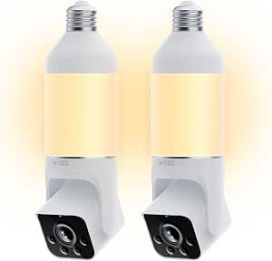WYZE Bulb Cam Security Camera, 2K HD Outdoor Light Bulb Camera, Color Night Vision, Dimmable...