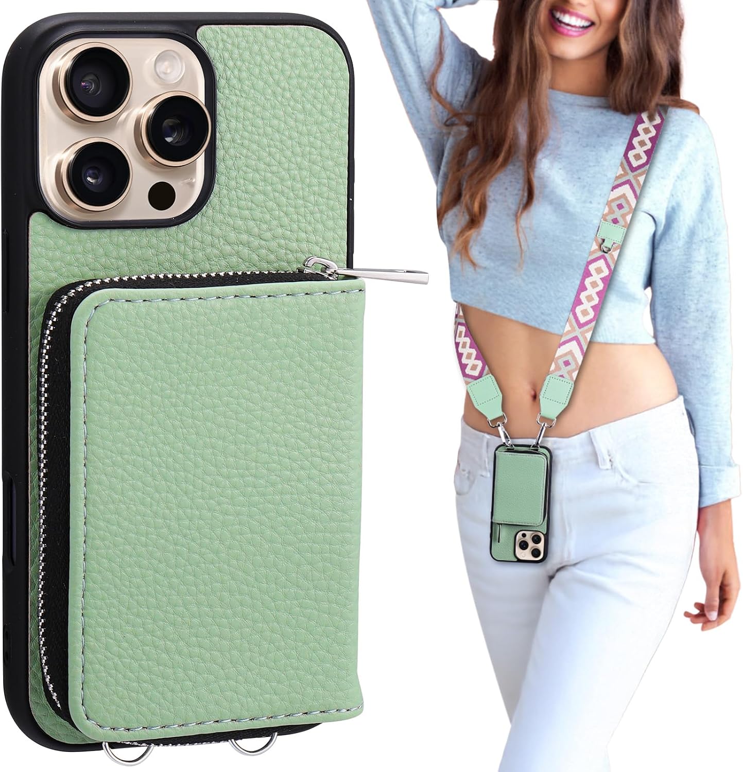 XANGNIER Wallet Case for iPhone 15 Pro Max, RFID Blocking PU Leather Crossbody Phone Purse...