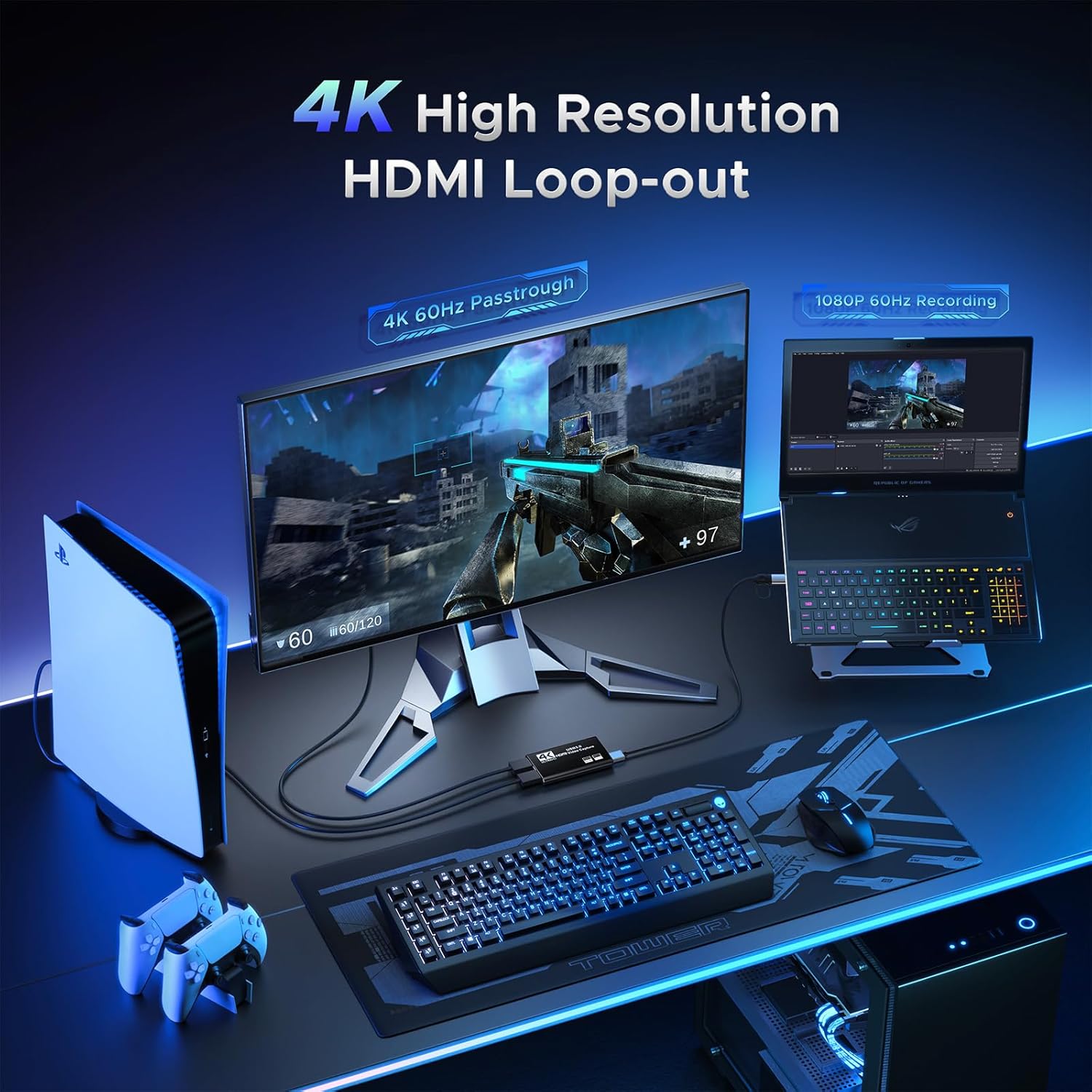 XIIXMASK USB 3.0 Video Capture Card, 1080P 60FPS Capture with HDMI Loop-Out | Capture card... image