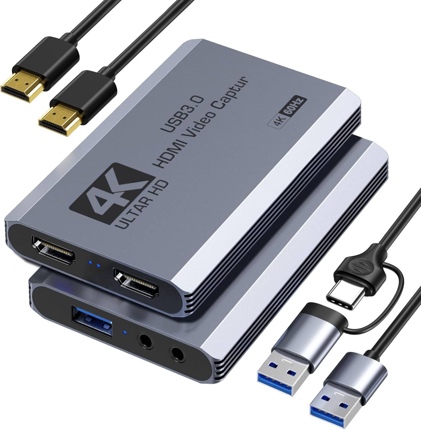 XIIXMASK Video Capture Card, USB 3.0 Capture Card 4K HDMI Loop-Out, 4K 60FPS/1080P 240FPS...