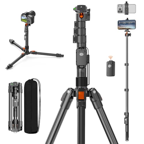 XXZU 75" Camera Tripod,Tripod For Camera Phone with Remote & 360° Ball Head,Aluminum Phone... image
