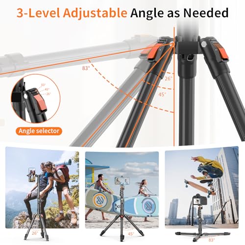XXZU 75" Camera Tripod,Tripod For Camera Phone with Remote & 360° Ball Head,Aluminum Phone... image