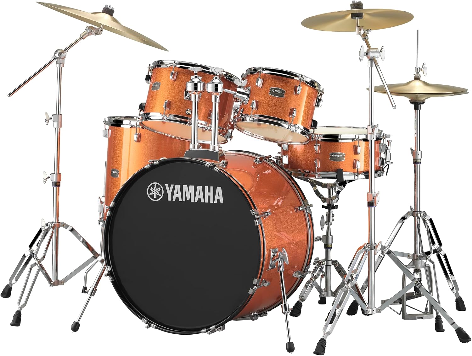 Yamaha Rydeen 5-Piece Drum Set With 22" Bass Drum, Floor Tom, 2 Toms With Ball Clamp And...