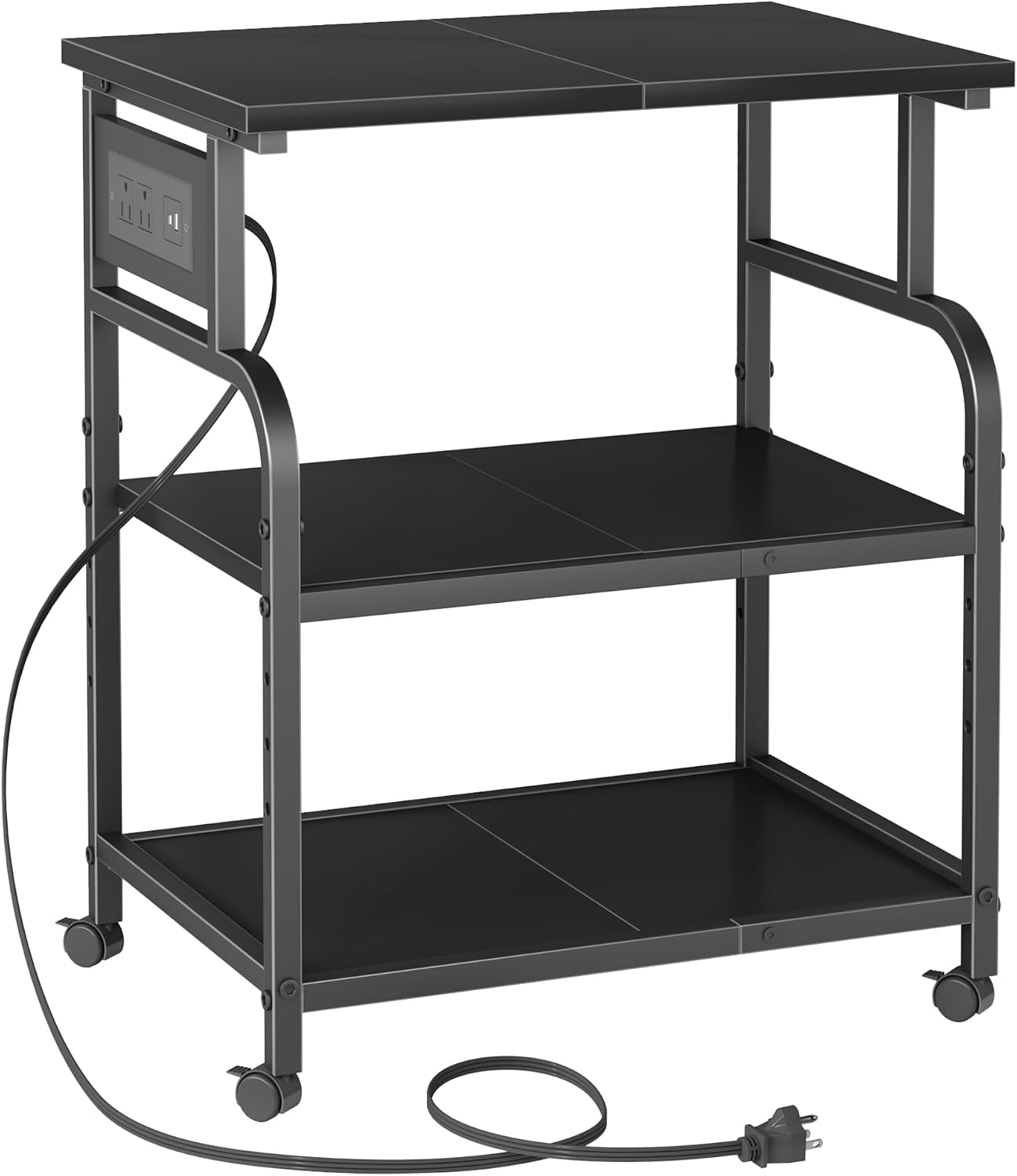 YAOHUOO 3 Tier Large Printer Stand with Power Outlet/Adjustable Shelf | 22"x15" Large...
