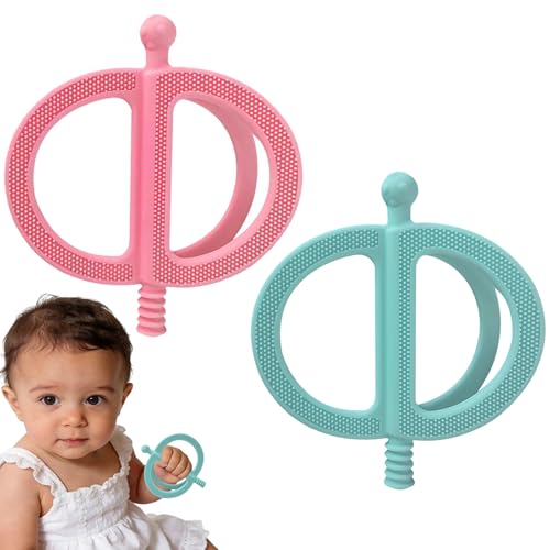 YAPROMO Silicone Teether Toys for 0-36 Months Babies, Teether Tubes for Teething Pain Relief...