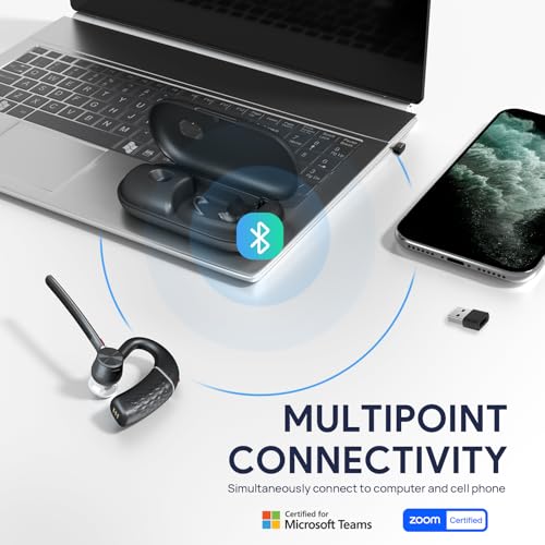 Yealink BH71 Pro Bluetooth Headset with USB-C/A Dongle, Teams Certified, Wireless Earpiece... image