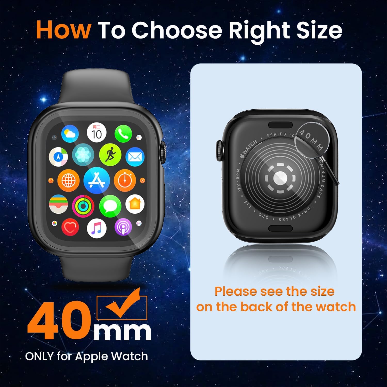 YIJDACASE [3 in 1] Waterproof Case for Apple Watch SE 3/SE 2/SE,Series 6/5/4 40mm,Built-in... image