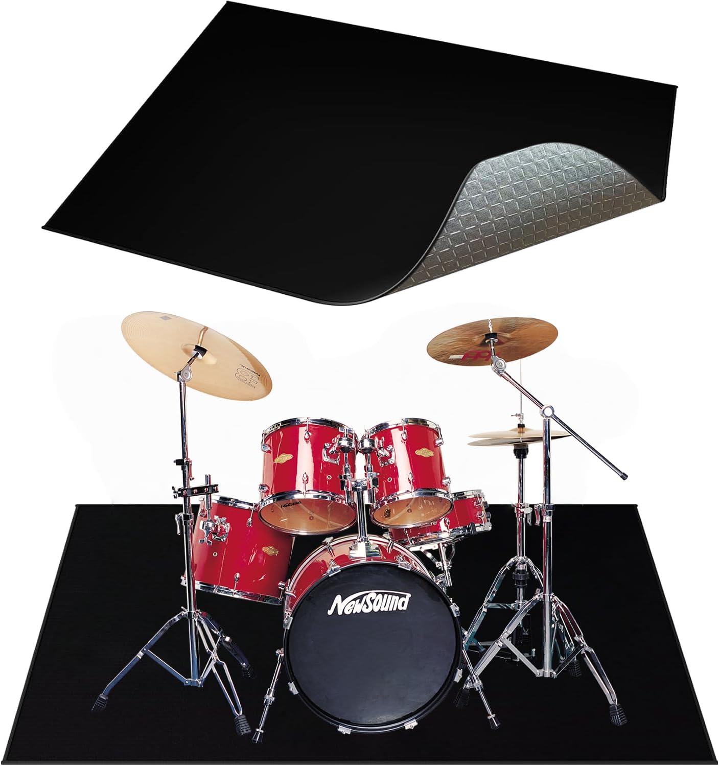 yongjoy Music Rug for Drummers, 4x5.3 Ft Non-Slip Drum Mat | Compact size, noise reduction...