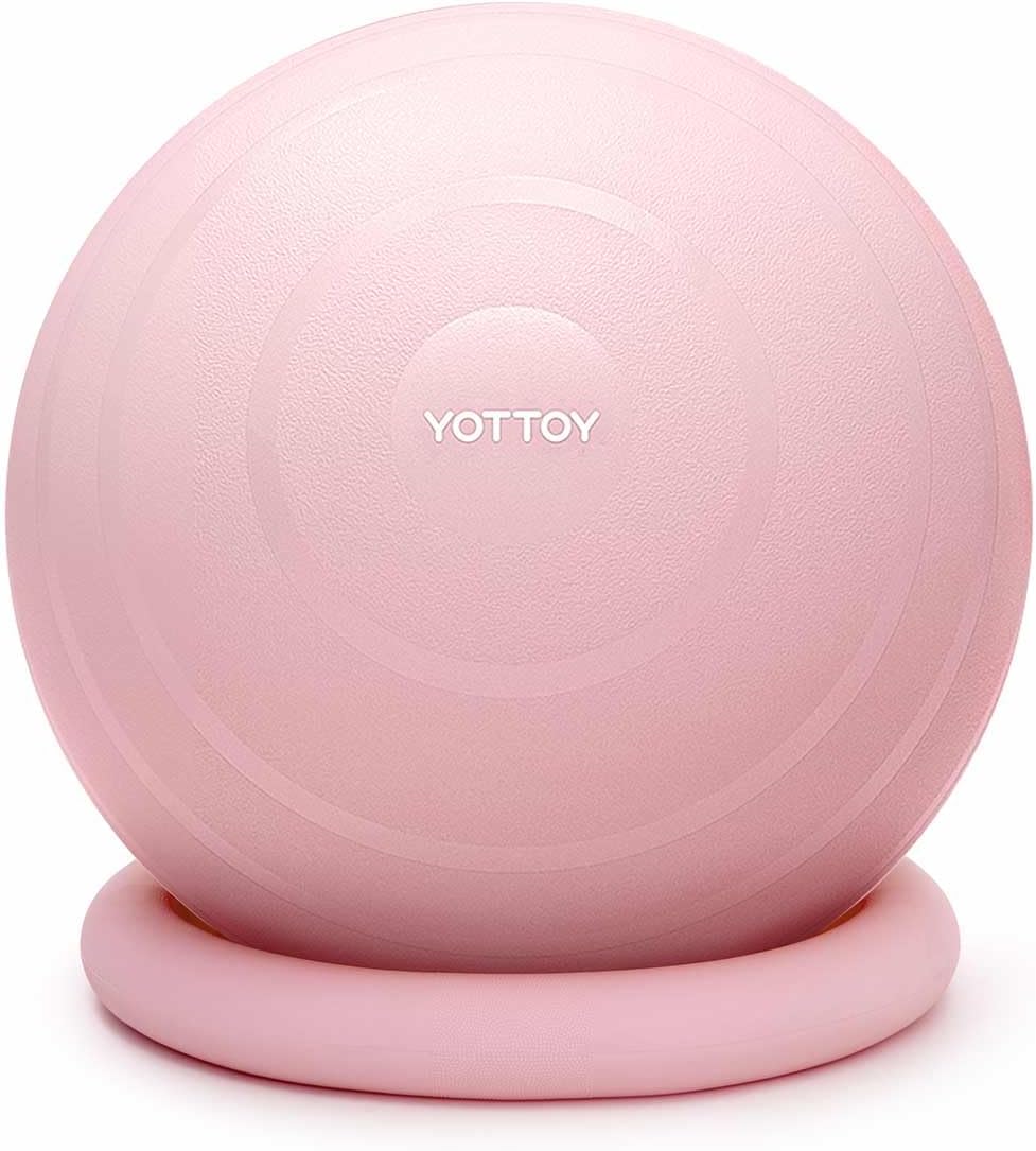 YOTTOY Exercise Ball Chair with Base,Yoga Ball Chair for Home Office Desk, Stability Ball &...