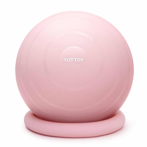 YOTTOY Exercise Ball Chair with Base,Yoga Ball Chair for Home Office Desk, Stability Ball &... image
