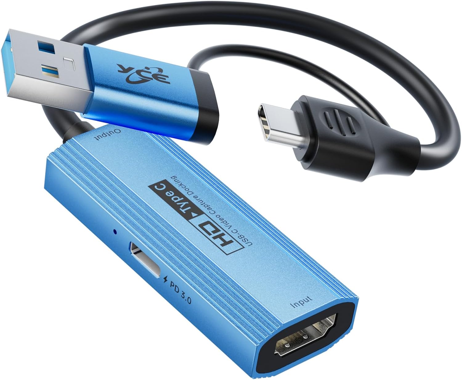 YOUGO LEE Video Capture Card with 100W PD Fast Charging, 4K 60Hz Input to 1080P 60FPS, HDMI...
