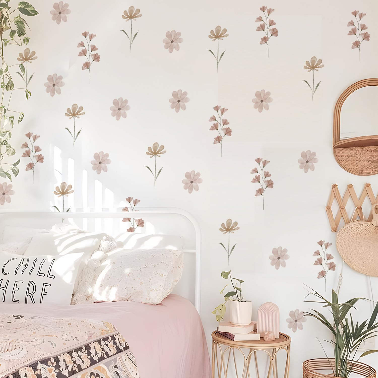YouRfocus Daisy Wall Decals | 84 PCS Boho Flower Stickers for Girls' Rooms, Playrooms, and...