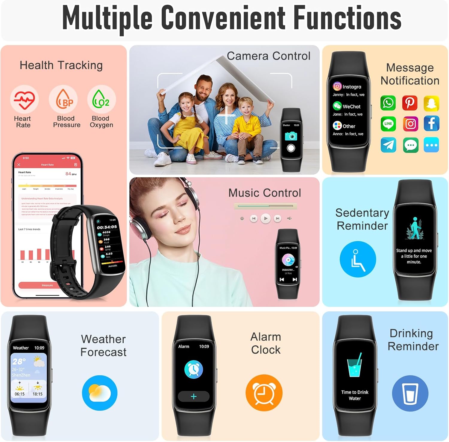 Zeacool Fitness Tracker with 24/7 Heart Rate, Blood Oxygen Sleep Monitor, 123 Sports Modes... image