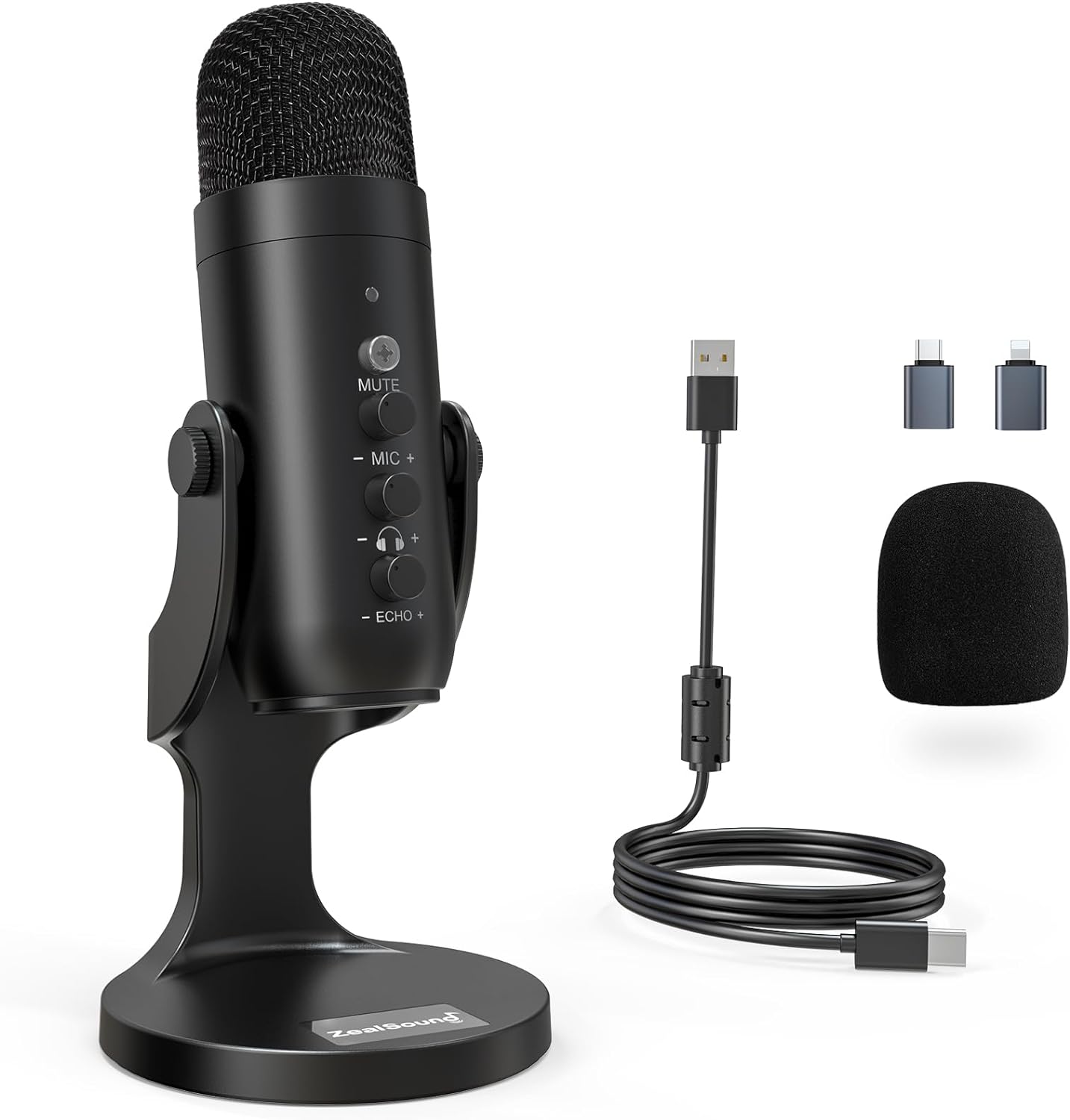 ZealSound Podcast Microphone for PC, Noise Cancellation USB Mic with Gain, Volume Adjustment...