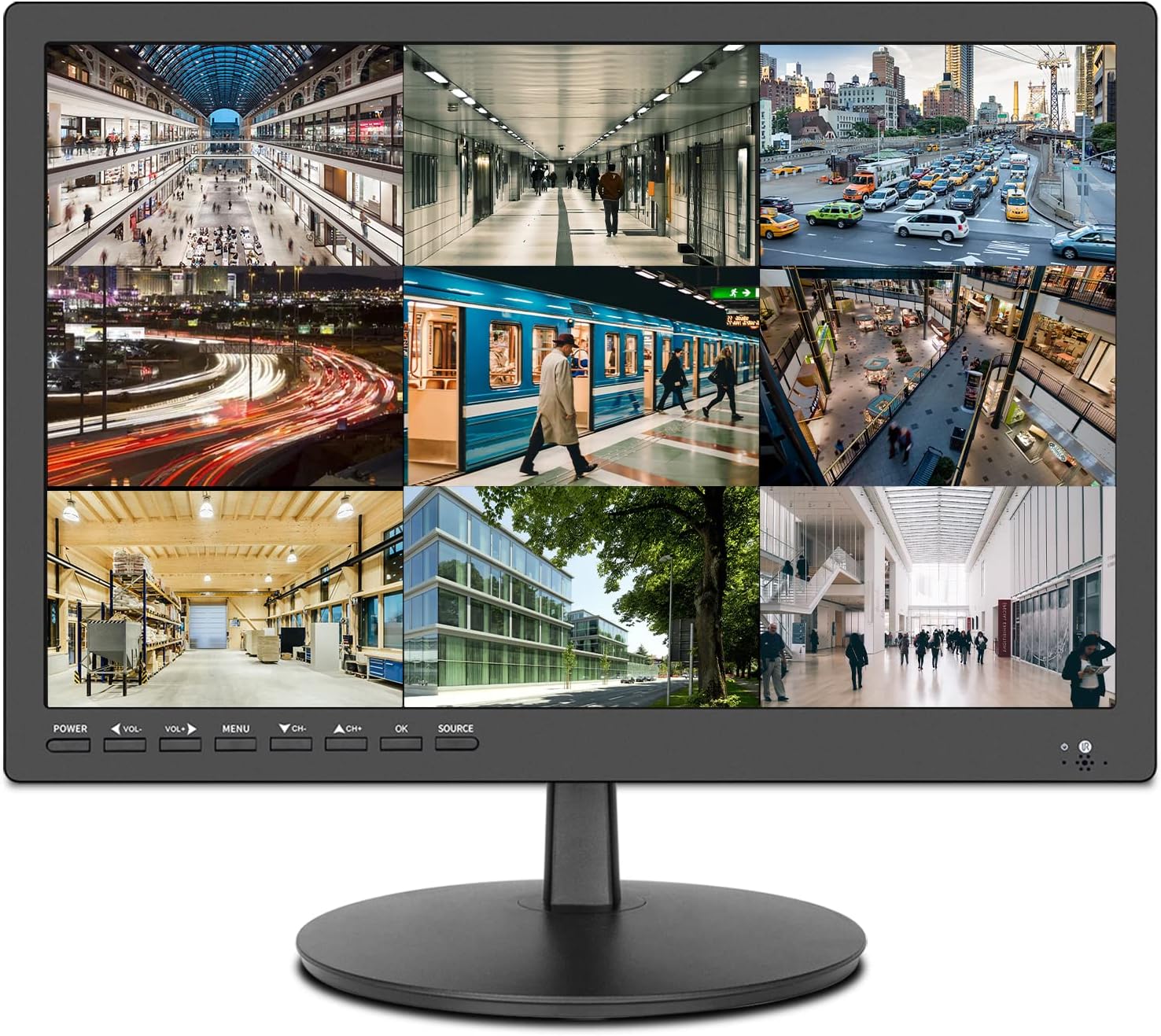 ZOSHING 17inch Security Monitor,Wall-Mounted Monitors Supports USB/Full Format Video...