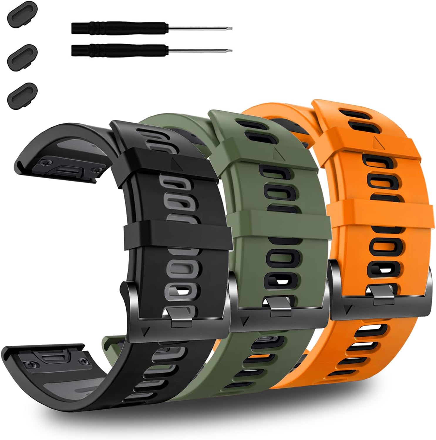 ZPJPPLX 26mm Easy Fit Watch bands For Tactix 8/Fenix 8 7X Pro 6X 5X,Soft Silicone Sport...